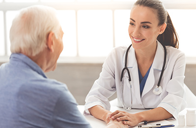 Physician listening to patient's heart